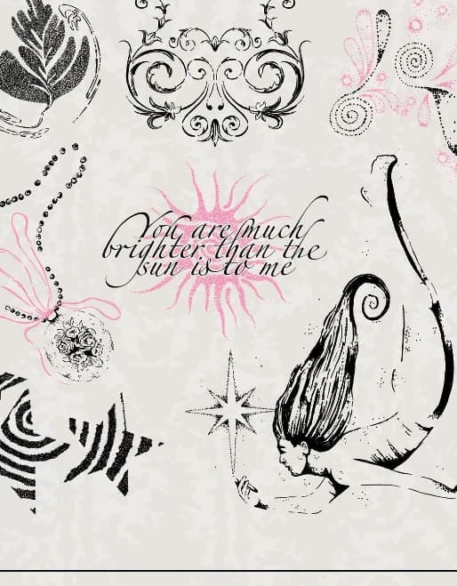 Flash-Sheet mit Ornamenten, Dotwork und Rosa von Valentina