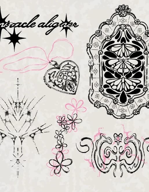 Flash-Sheet mit Barock-Spiegeln und Kalligrafie von Valentina