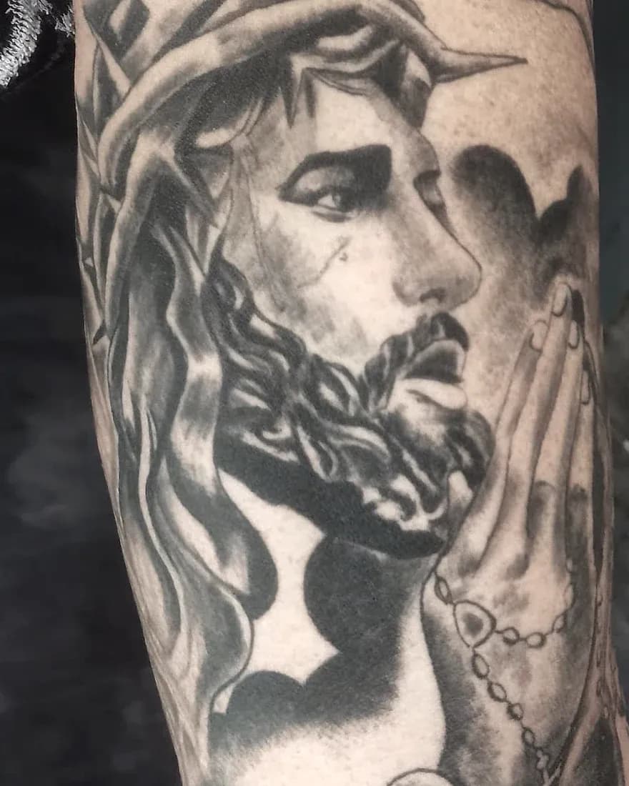 Jesus, Realismus-Tattoo von Radoja, Cult Art Tattoo Bielefeld