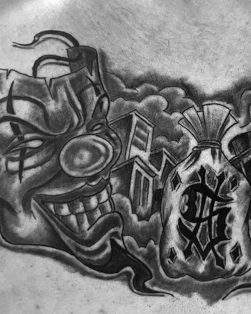 Lettering, Old School-Tattoo von Radoja, Cult Art Tattoo Bielefeld